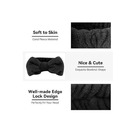Soft Plush Bowknot Spa Headband - Picture 3 of 7